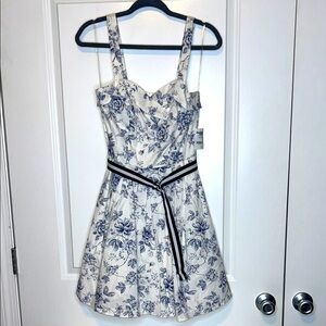 Charlotte Russe White and Blue Floral Midi Dress